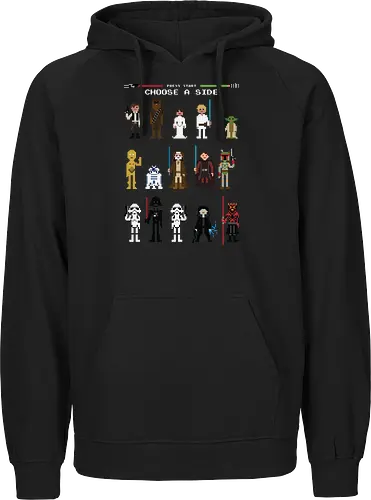 CHOOSE A SIDE 8 BITS | PRESS START | BLACK