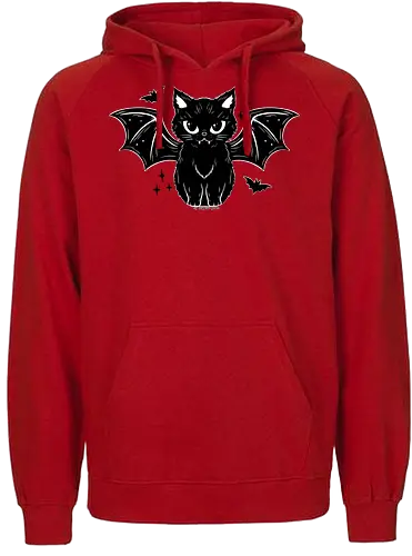 Black Kitty Bat - cat, goth, bat, spooky - Fairtrade Hoodie