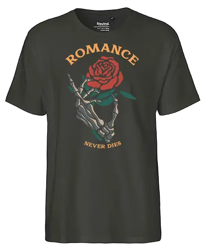 Romance never dies - Romance, love, skelett, skeleton, valentiConsole, dth - Fairtrade T-Shirt