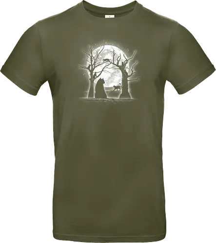 Moonlight Felines - Cats, trees, moon, Moonlight - Standard T-Shirt