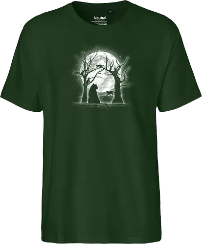 Moonlight Felines - Cats, trees, moon, Moonlight - Fairtrade T-Shirt