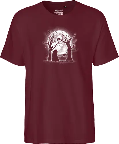 Moonlight Felines - Cats, trees, moon, Moonlight - Fairtrade T-Shirt