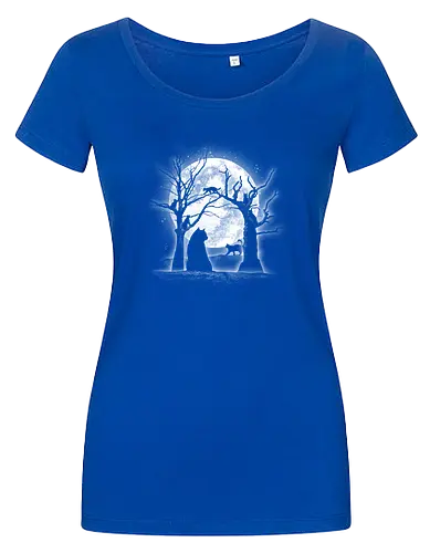 Moonlight Felines - Cats, trees, moon, Moonlight - Women T-Shirt