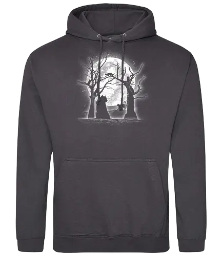Moonlight Felines - Cats, trees, moon, Moonlight - Standard Hoodie