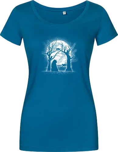Moonlight Felines - Cats, trees, moon, Moonlight - Women T-Shirt