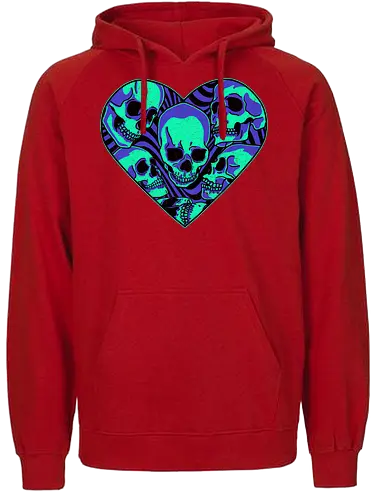 Neon Anatomical Love - skull, schädel, herz, skeleton, hrt - Fairtrade Hoodie