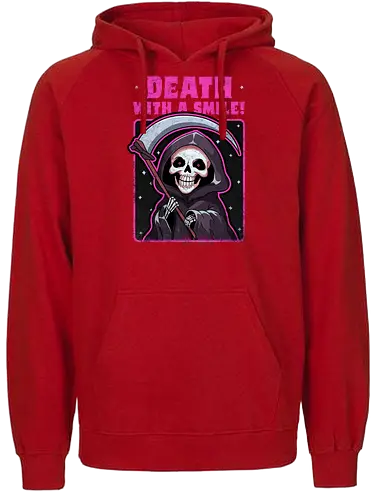 Death with a smile - funny, scythe, pink, death - Fairtrade Hoodie
