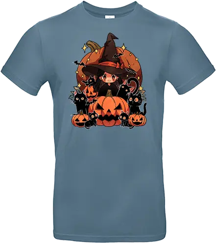 Spellbound kitties - cat, witch, pumpkin, cute - Standard T-Shirt