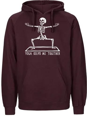 Yoga keeps me together - yoga, skelett, skeleton, keep it together - Fairtrade Hoodie