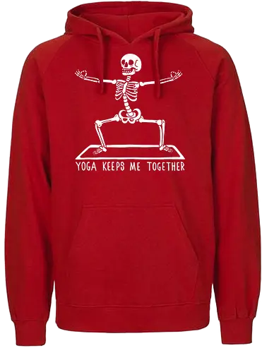 Yoga keeps me together - yoga, skelett, skeleton, keep it together - Fairtrade Hoodie