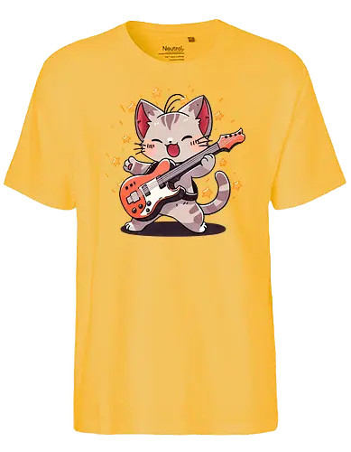 Furr-ever Rocking Cat - cat, katze, guitar, rock - Fairtrade T-Shirt