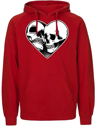 Lovers in death - Lovers, love, skull, skeleton, death - Fairtrade Hoodie