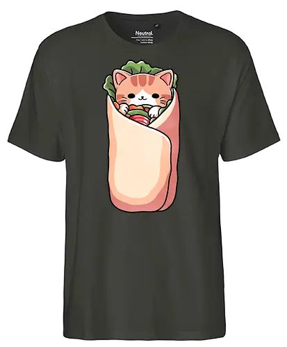 Purrito Cat Burrito - burrito, cat, katze, wrap - Fairtrade T-Shirt
