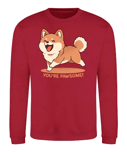 You're Pawsome - awesome, dog, shiba, hund, pun - Sweatshirt