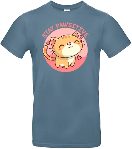 Stay pawsitive cat - cat, katze, positive, pun - Standard T-Shirt