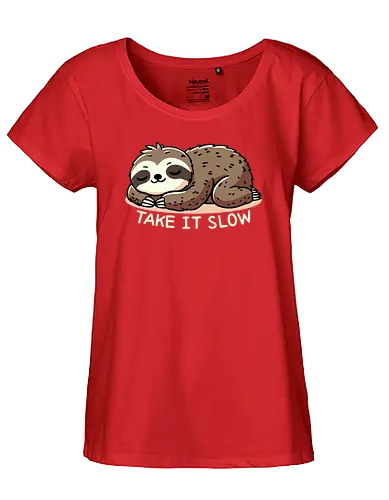 Take it slow - faultier, sloth, slow - Fairtrade Girl Shirt