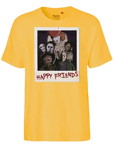 Happy Friends - friends, horror, slasher, Photography - Fairtrade T-Shirt