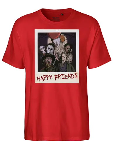 Happy Friends - friends, horror, slasher, Photography - Fairtrade T-Shirt