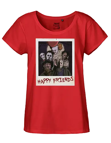 Happy Friends - friends, horror, slasher, Photography - Fairtrade Girl Shirt