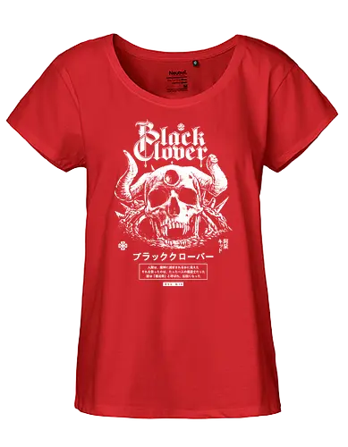 Demon Skull - black, Clover, demon skull, anime, manga - Fairtrade Girl Shirt