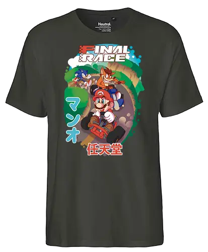Final Race - racing, mario, hedgehog, bandicoot, gaming - Fairtrade T-Shirt