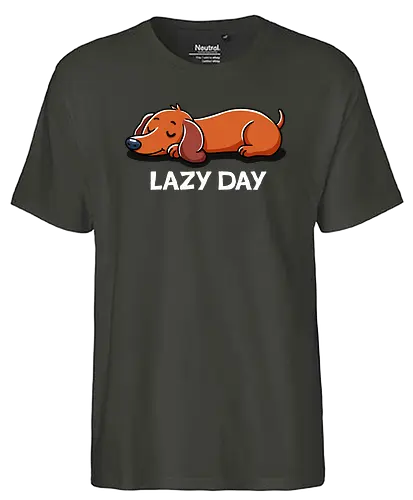 Lazy day - lazy, faul, Wiener, hund, dog - Fairtrade T-Shirt