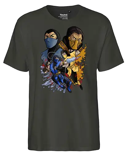 Combat - mortal, kombat, gaming, bt em up - Fairtrade T-Shirt