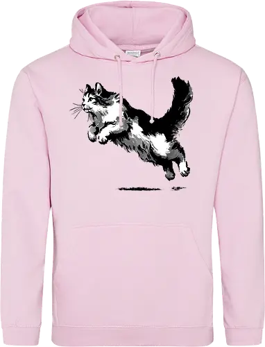 Sumi-e pouncing cat
