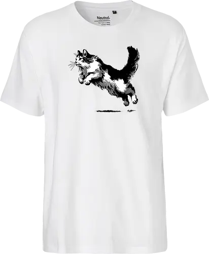 Sumi-e pouncing cat