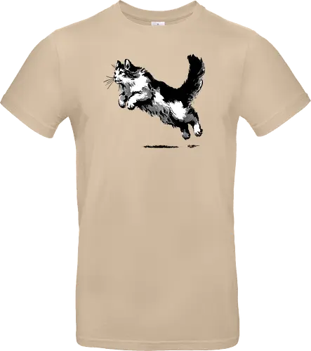 Sumi-e pouncing cat