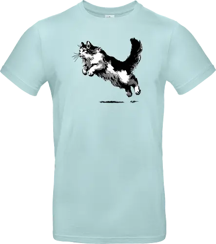 Sumi-e pouncing cat