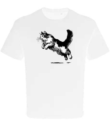 Sumi-e pouncing cat