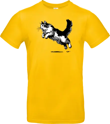 Sumi-e pouncing cat