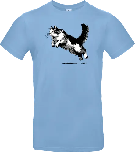 Sumi-e pouncing cat
