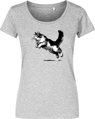 Sumi-e pouncing cat