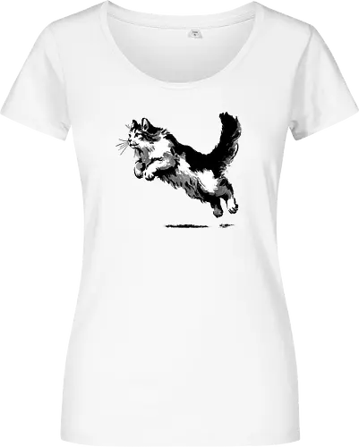 Sumi-e pouncing cat