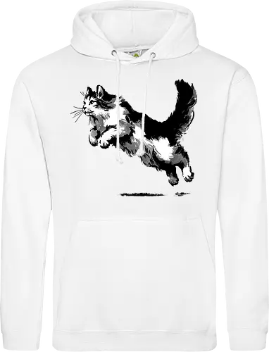 Sumi-e pouncing cat