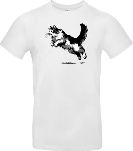 Sumi-e pouncing cat