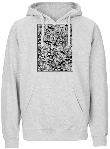 Doodle Art OP Characters - piece, pirate, anime, manga, chibi - Fairtrade Hoodie