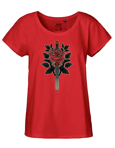 Blade of roses - tattoo, traditional - Fairtrade Girl Shirt