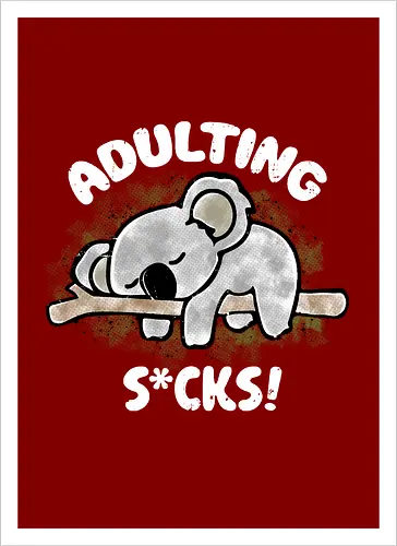 Adulting s*cks! white