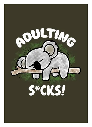 Adulting s*cks! white