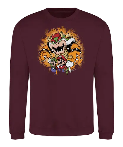 Watercolor Super World - mario, plumber, klempner, luigi, gaming - Sweatshirt