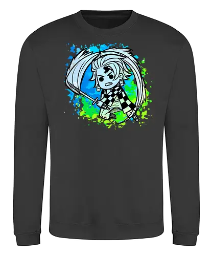 Watercolor blue Slayer - Tanjirō, Tanjirou, anime, manga - Sweatshirt