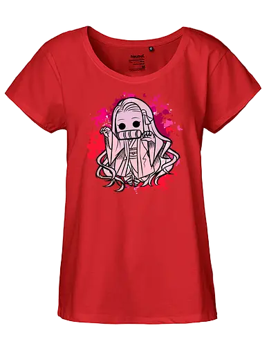 Watercolor red Slayer - demon, slayer, anime, manga, Nezuko - Fairtrade Girl Shirt
