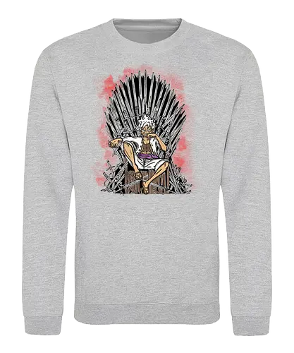Watercolor King of Thrones - ruffy, pirate, king, mashup, game, iron throne, anime, manga - Sweatshirt