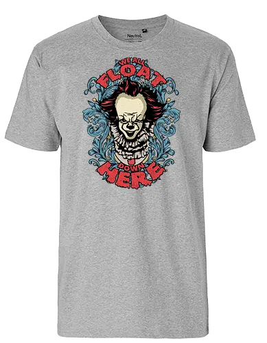 Watercolor We All Float Down Here - Clown, es, it, stephen, king, clown, literature, buch - Fairtrade T-Shirt