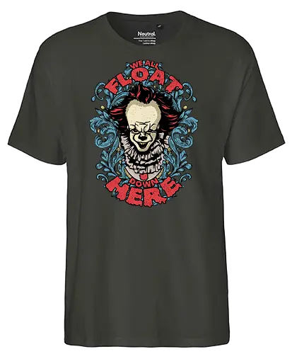 Watercolor We All Float Down Here - Clown, es, it, stephen, king, clown, literature, buch - Fairtrade T-Shirt