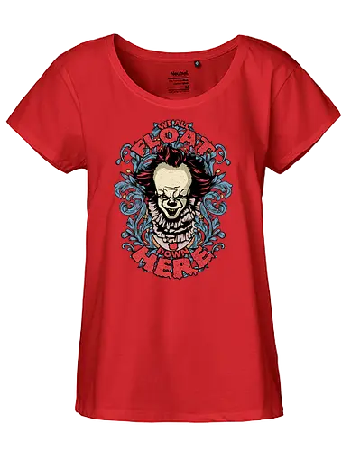Watercolor We All Float Down Here - Clown, es, it, stephen, king, clown, literature, buch - Fairtrade Girl Shirt