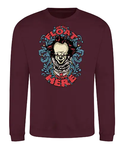 Watercolor We All Float Down Here - Clown, es, it, stephen, king, clown, literature, buch - Sweatshirt